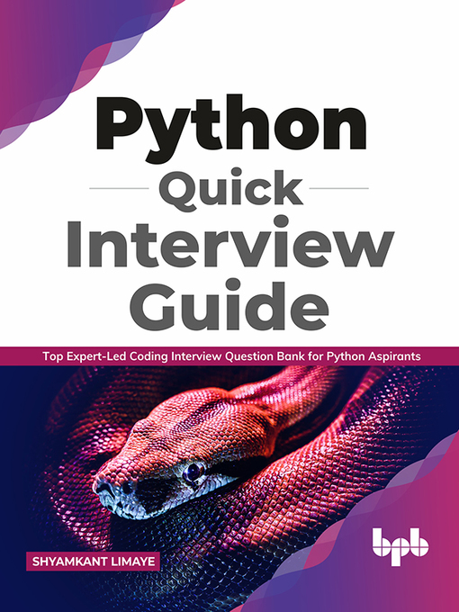 Title details for Python Quick Interview Guide by Shyamkant Limaye - Available